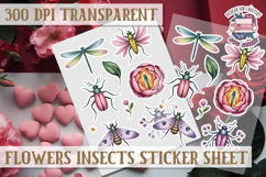 Flowers Insect sticker sheet Bugs Scrapbook PNG Butterfly Product Image 1