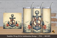 Old Anchor Tumbler Wrap Sublimation Design 4 Product Image 1