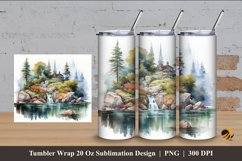 Forest Palace Tumbler Wrap Sublimation Design 4 Product Image 1