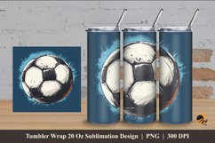 Soccer Ball Tumbler Wrap Sublimation Design 4 Product Image 1