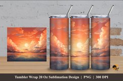 Afternoon Sky Tumbler Wrap Sublimation Design 4 Product Image 1