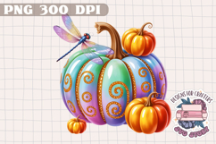 Autumn Pumpkin Sublimation design Fall Decorative Color PNG Product Image 1