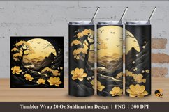 3D Yellow Tabebuya Tumbler Wrap Sublimation Design 4 Product Image 1