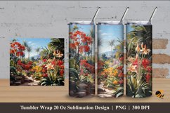 Flowering Garden Tumbler Wrap Sublimation Design 4 Product Image 1