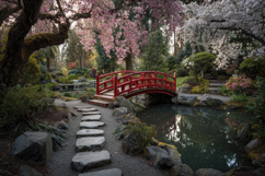 Serene Japanese Garden Background Wallpaper Product Image 1