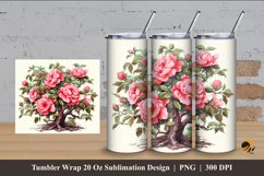 Flowering Tree Tumbler Wrap Sublimation Design 4 Product Image 1