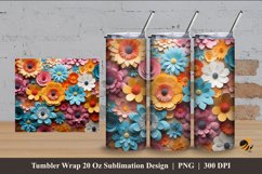 Creative Flowers Tumbler Wrap Sublimation Design 4 Product Image 1