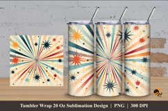 Vintage Star Tumbler Wrap Sublimation Design 4 Product Image 1