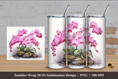 Phalaenopsis Tumbler Wrap Sublimation Design 4 Product Image 1