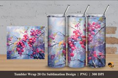 Berry Plant Tumbler Wrap Sublimation Design 4 Product Image 1