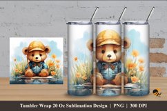 Baby Bear Tumbler Wrap Sublimation Design 4 Product Image 1