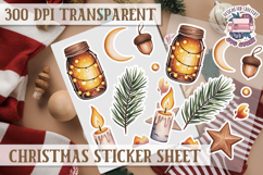Christmas Watercolor Sticker Sheet Winter Cute Holiday PNG Product Image 1