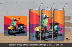 Beauty Motorcycle Tumbler Wrap Sublimation Design 4 Product Image 1