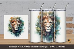 Lion Abstract Tumbler Wrap Sublimation Design 4 Product Image 1