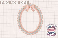 Coquette Bow Frames Clipart PNG Sublimation Frame Pink Product Image 1