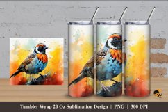 Quail Bird Tumbler Wrap Sublimation Design 4 Product Image 1