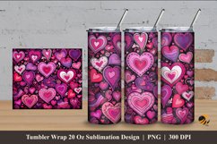 Cute Pink Love Tumbler Wrap Sublimation Design 4 Product Image 1