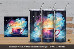 Cup And Galaxy Tumbler Wrap Sublimation Design 4 Product Image 1