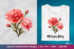 Carnation Flower Clip Art Sublimation 4 Product Image 1