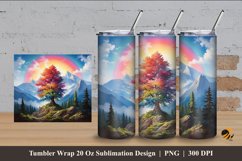 Rainbow View Tumbler Wrap Sublimation Design 4 Product Image 1