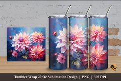 Dahlia Flower Tumbler Wrap Sublimation Design 4 Product Image 1