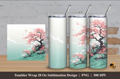 Hill and Flower Tumbler Wrap Sublimation Design 4 Product Image 1