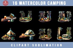 Watercolor Camping Clipart Sublimation - 16 Design Sublimati Product Image 5