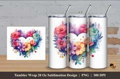 Love Bond Tumbler Wrap Sublimation Design 4 Product Image 1