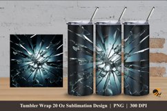 Broken Glass Tumbler Wrap Sublimation Design 4 Product Image 1