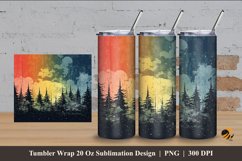 Colorful Pine Art Tumbler Wrap Sublimation Design 4 Product Image 1