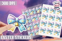 Easter Bow sticker Cute Coquette Love PNG Funny Bows Product Image 1