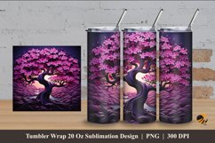 3d Nature Bougainvillea Tumbler Wrap Sublimation Design 4 Product Image 1