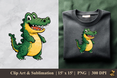 Cute Alligator DTF Sublimation Clipart Design 4 Product Image 1