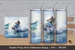 Jet ski Guy Tumbler Wrap Sublimation Design 4 Product Image 1