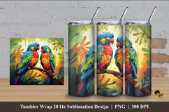Rainbow Birds Tumbler Wrap Sublimation Design 4 Product Image 1
