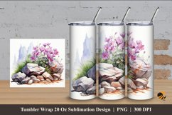 Flowering Stone Tumbler Wrap Sublimation Design 4 Product Image 1