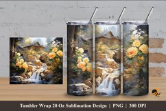 Golden Rose Tumbler Wrap Sublimation Design 4 Product Image 1