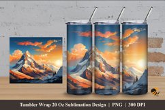 Mountain Peak Tumbler Wrap Sublimation Design 4 Product Image 1
