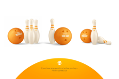 Bowling Ball with Bowling Pins Mockup Set Product Image 4