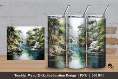 Nature River Tumbler Wrap Sublimation Design 4 Product Image 1