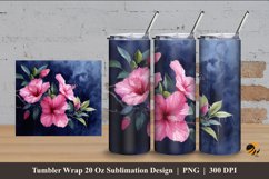 Ink Splash Flower Tumbler Wrap Sublimation Design 4 Product Image 1