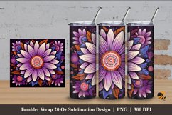 Floral Batik Tumbler Wrap Sublimation Design 4 Product Image 1