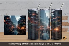 City Landscape Tumbler Wrap Sublimation Design 4 Product Image 1