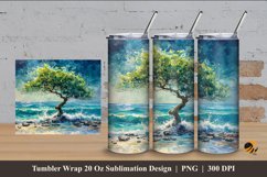 Remote Island Tumbler Wrap Sublimation Design 4 Product Image 1