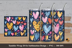 Cute Multicolor Love Tumbler Wrap Sublimation Design 4 Product Image 1
