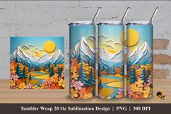 3D Alpen Mountain Tumbler Wrap Sublimation Design 4 Product Image 1