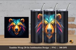Bear Illustration Tumbler Wrap Sublimation Design 4 Product Image 1