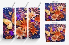 Sparkling 3D Flowers Tumbler Wrap