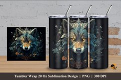 Wolf King Tumbler Wrap Sublimation Design 4 Product Image 1