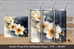 Art Flower Tumbler Wrap Sublimation Design 4 Product Image 1